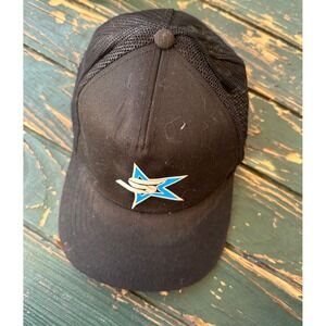 Otto Cap Mens Black Mesh Trucker Hat Snapback Baseball Star Logo 32-285